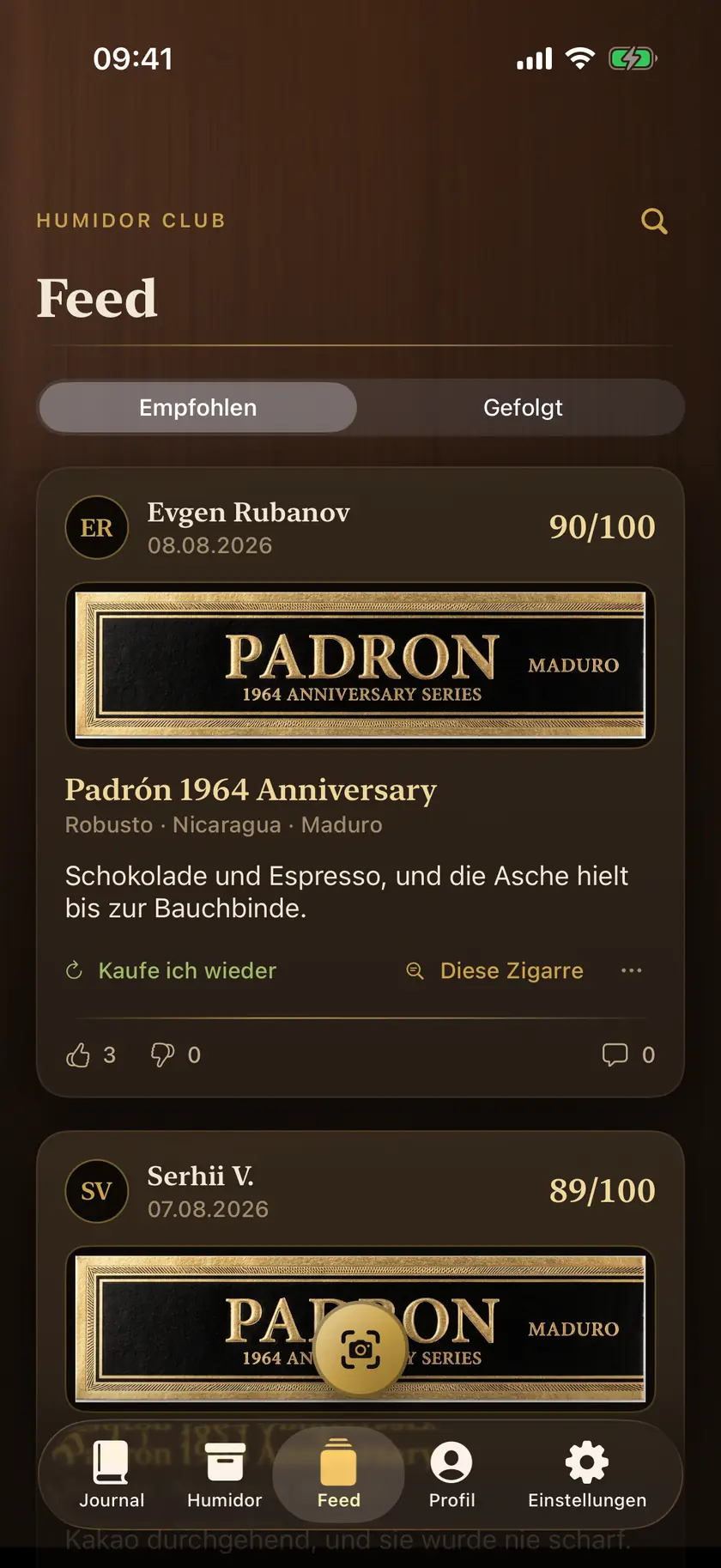 Feed von Ligero: veröffentlichte Verkostungen mit Bauchbinde, Bewertung und Urteil